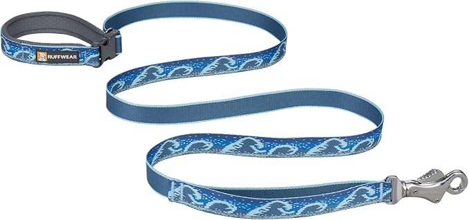 Ruffwear, Crag Dog Leash, Hand-Held or Waist-Worn Reflective with Traffic Handle, Midnight Wave