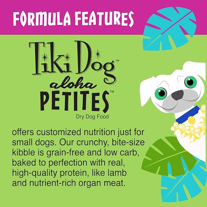 Tiki Dog Born Carnivore for Dogs, Savory Lamb, Peas & Lentils Recipe, Grain Free Baked Kibble for Maximum Nutrition, For Adult Dogs and All Size Breed Dogs, 10 lbs. Bag