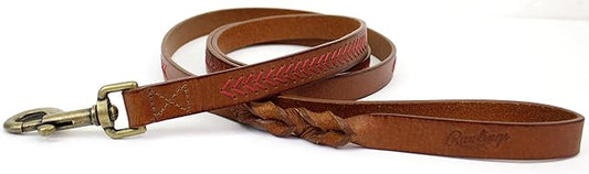 Rawlings | Baseball Stitch Leather Dog Leash | 5 Ft. | Multiple Colors