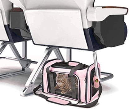 Cat Carrier Dog Carrier Pet Carrier Cat Bags for Small Medium Cats Dogs Puppies of 15 Lbs,of Airline Approved Small Dog Bag Soft Sided,Collapsible Travel Puppy Carrier (Large, Pink)