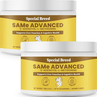 Same for Dogs - S-Adenosyl-L-Methionine, Same Advanced, Liver Support Supplement for Dogs, Brain and Cognitive Support, Sam e for Dogs (120 Grams, 2 Pack)