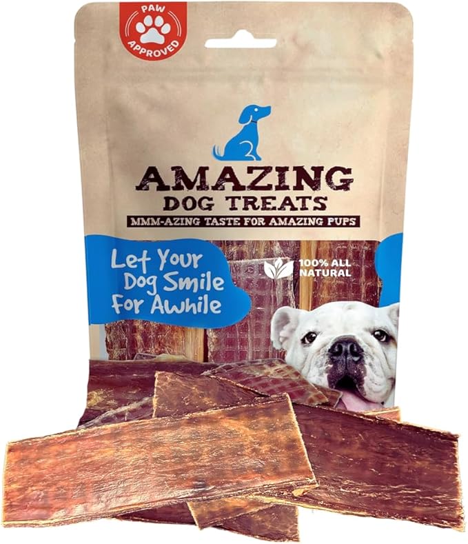 Amazing Dog Treats - Beef Esophagus Jerky for Dogs (6 Inch - 25 Pc/Pack) - Beef Gullet Dog Chews - Beef Esophagus Dog Treats