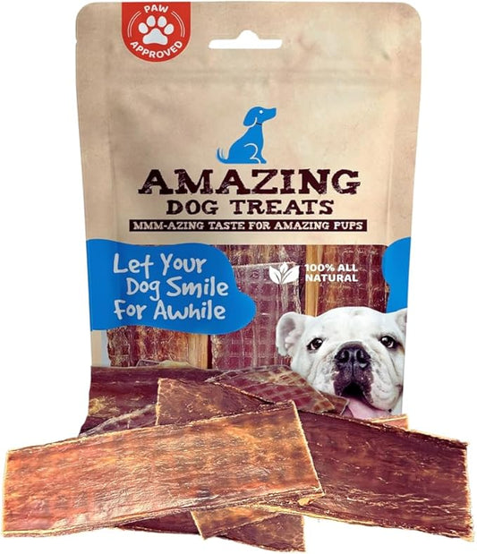 Amazing Dog Treats - Beef Esophagus Jerky for Dogs (6 Inch - 25 Pc/Pack) - Beef Gullet Dog Chews - Beef Esophagus Dog Treats