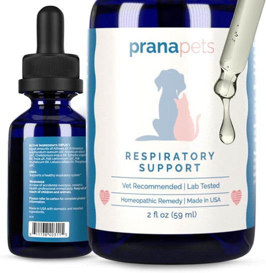 Respiratory Support Supplement for Dogs & Cats | Naturally Promotes Optimal Respiratory Function in Pets | Safely aids with Symptoms of Seasonal Allergies | by Prana Pets