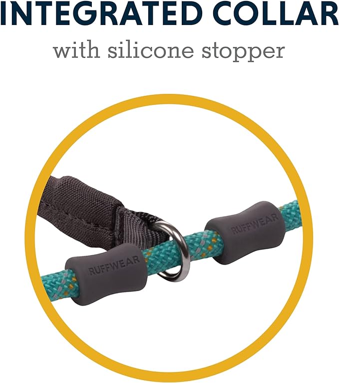 Ruffwear, Just-a-Cinch Dog Leash, 2-in-1 Lead Collar Combination, Aurora Teal