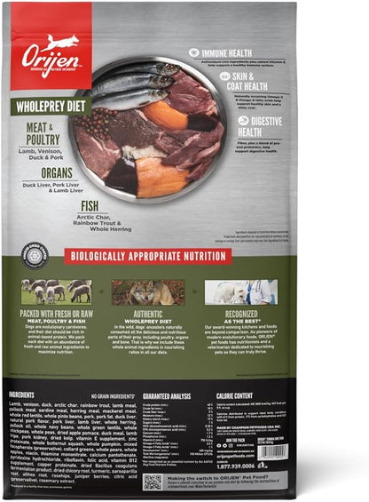 ORIJEN TUNDRA Dry Dog Food, Grain Free Dog Food, Fresh or Raw Ingredients, 23.5lb