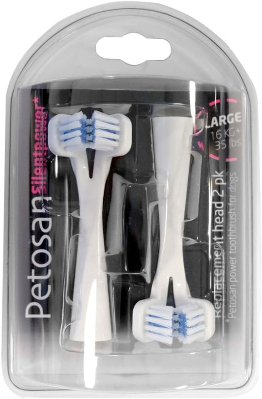 Silent Power Replacement Heads, 2-Pack Hygiene Accessories for Large Pets, 35 lbs+
