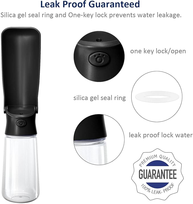 WePet Foldable Portable Dog Water Bottle Puppy Water Dispenser with Drinking Feeder, 19 OZ, High-temperature Resistant Leak Proof for Pets Outdoor Walking, Hiking, Travel, Food Grade Plastic BPA Free