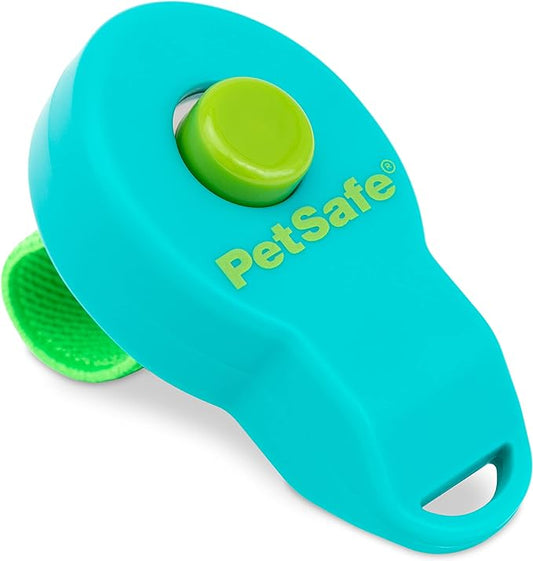 PetSafe Clik-R Dog Training Clicker - Positive Behavior Reinforcer for Pets - All Ages, Puppy and Adult Dogs - Use to Reward and Train - Training Guide Included - Teal