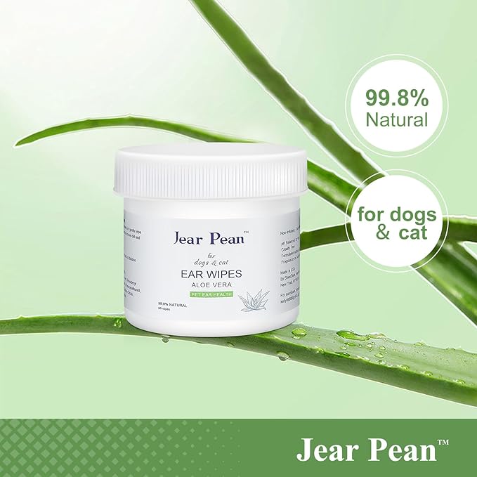 Dog Ear Cleaner Wipes, Dog Wipes, Puppy Essentials Dog Ear Wipes for Dogs & Cats Reduce Pet Ear Dirt and Wax Pet Grooming Supplies Aloe Vera│120 Wipes