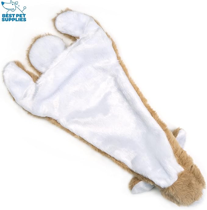 Best Pet Supplies Stuffing Free Squeaky Dog Toys for Small Dogs, Medium Dogs, and Large Dogs, Durable, Best Dog Chew Toy for Teething Puppy, Indoor Play, Holds Plastic Bottle - Hare, Medium