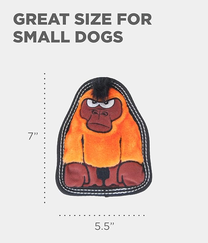 Outward Hound Tough Seamz Gorilla Plush Dog Toy, Small
