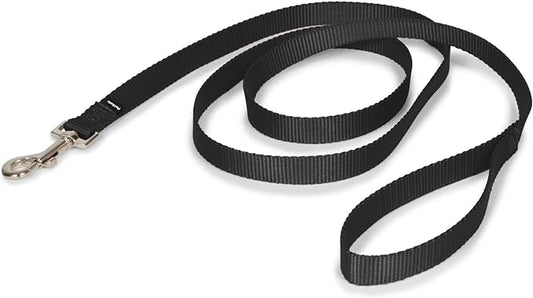 PetSafe Nylon Dog Leash - Strong, Durable, Traditional Style Leash with Easy to Use Bolt Snap - 3/4 in. x 6 ft., Black