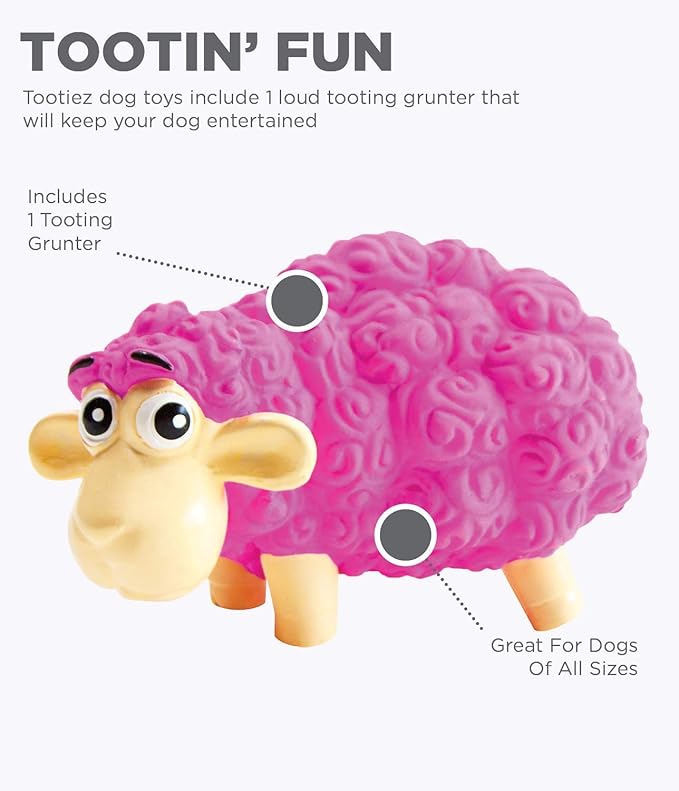 Outward Hound Tootiez Sheep Grunting Latex Rubber Dog Toy, Small