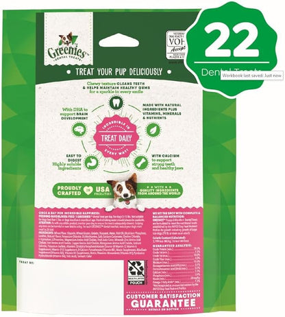 Greenies Puppy Teenie Size Natural Dental Dog Treats, 6 oz. Pack (22 Treats)