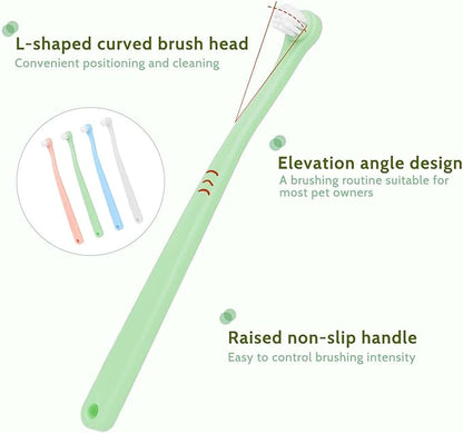4 Pack Small Dog Toothbrush Pet Toothbrush Cat Tooth Brush Puppy Toothbrush Mini Head Soft Dog Cat Tooth Brush Deep Clean Kit for Puppy,Kitten,Small Dog & Cat,Portable Travel Friendly and Easy to Use