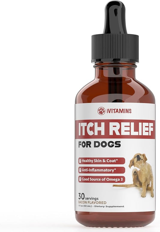 Itch Relief for Dogs | Dog Itch Relief | Helps to Naturally Relieve Itching, Allergies, & More by Improving the Skin & Coat Health | Allergy Relief for Dogs Itching | Dog Itching Skin Relief | 1 fl oz