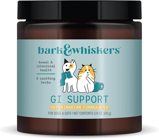 Bark & Whiskers GI Support for Dogs & Cats, 2.90 oz. (84 g), 60 Scoops, Supports Bowel and Intestinal Health, Veterinarian Formulated, Non-GMO, Dr. Mercola