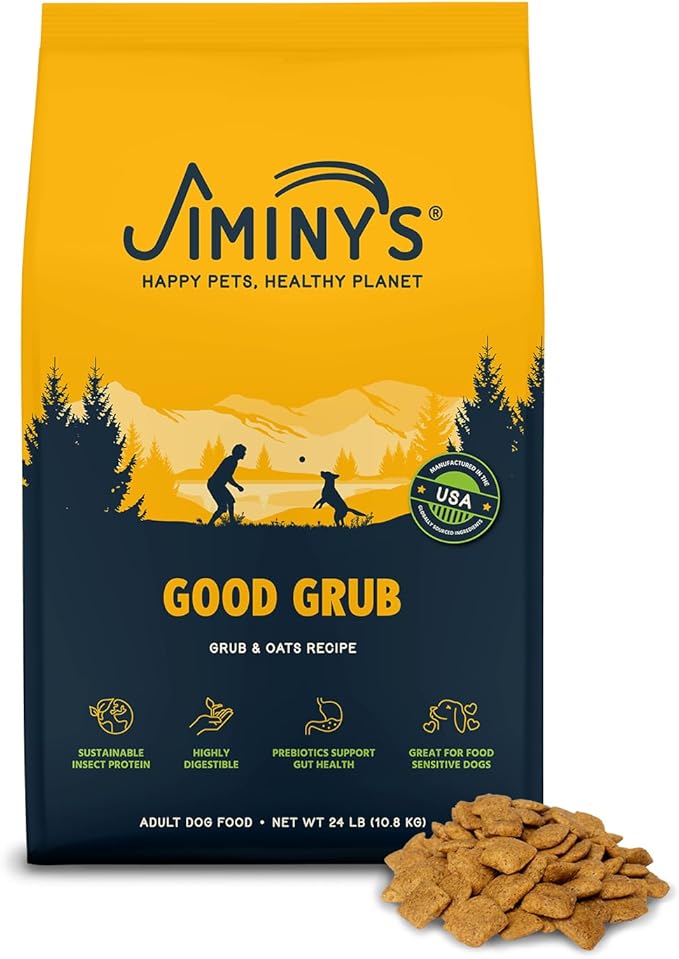 Jiminy's Good Grub Dry Dog Food, Hypoallergenic, Sensitive Stomach, 24lb Bag (Pack of 1)