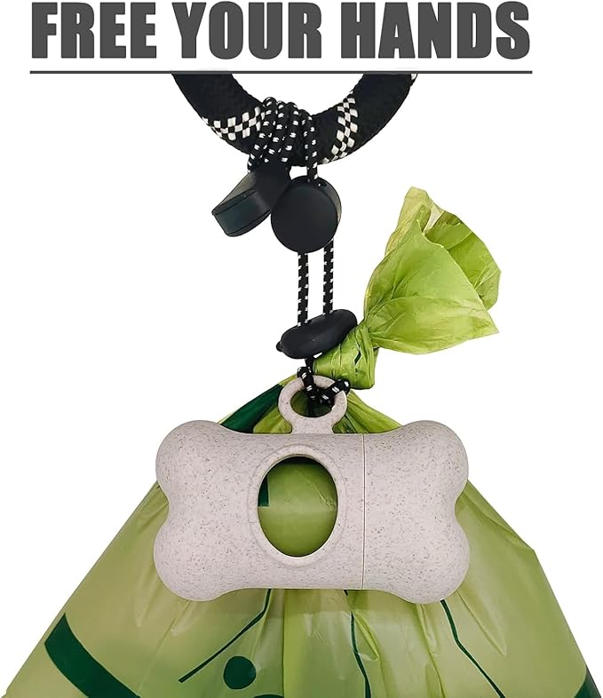 Bag Dispenser Dog Poop Bags Holder Dog Waste Bags Dispenser with Leak-Proof Green Poop Bags for Leash On The Go for Walking Dogs Outdoor (1 Holder 135 Bags, Wheat)