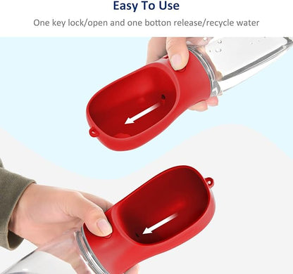 WePet Portable Dog Water Bottle with Food Container, 19 OZ + 6 OZ, Leak Proof Puppy Water Dispenser with Drinking Feeder for Pets Outdoor Walking, Hiking, Travel, Food Grade Plastic