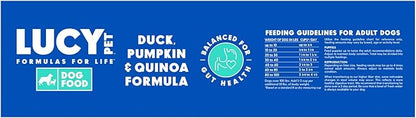 Lucy Pet Products Formulas for Life Duck, Pumpkin & Quinoa Dry Dog Food, All Life Stages, Digestive Health, Sensitive Stomach and Skin, 12lb bag