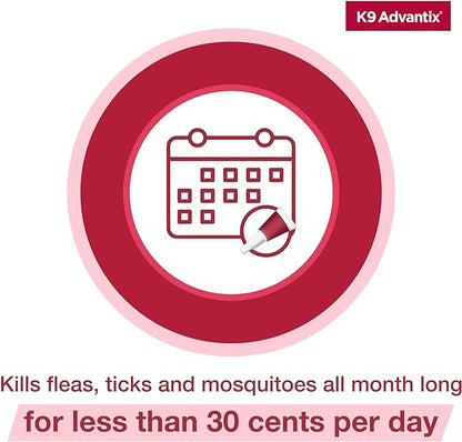 K9 Advantix Flea, Tick & Mosquito Prevention for Dogs 21-55 lbs. | Flea Drops for Large Dogs | Apply Monthly | 2 Treatments