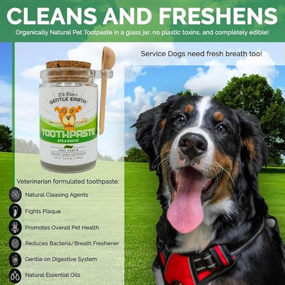 All Natural Dog Toothpaste, Organic Canine Toothpaste for Dogs, Veterinarian Formulated, Removes Tartar & Improves Gum Health, Safe, Made in USA - 5oz Spear Mint