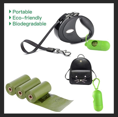 Dog Poop Bag Biodegradable Scented: Leak Proof Dog Waste Bags With 1 Dispenser, Eco-Friendly Poop Bags 18 Rolls Refills -450 Counts