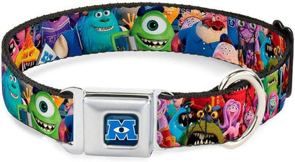 Dog Collar DYDH-Monsters University Logo Full Color Blue/White - Monsters University Monsters Stacked - Small 9-15"