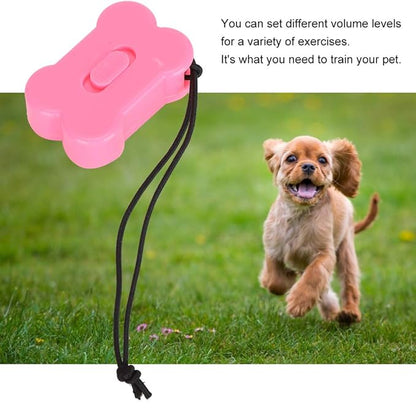 3Pcs Pink Bone Shape Dog Training Clicker, 3 level Volume Adjustment Pet Training Clickers with Wrist Strap for Dogs Cats Birds, Durable and Lightweight