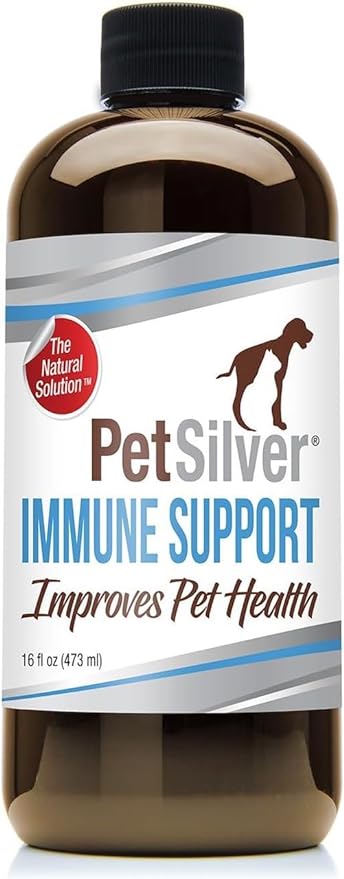 PetSilver Immune Support Supplement, Promotes Respiratory Health in Cats and Dogs, Helps Cough & Allergies, Nebulizer Solution, All Natural Dog Allergy Relief, Patented Chelated Silver, 16 oz