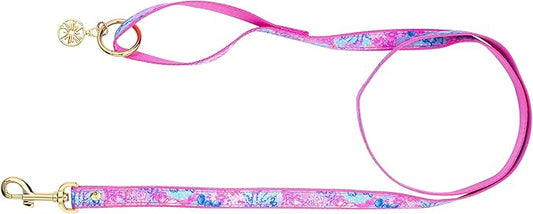 Lilly Pulitzer Cute Dog Leash with Handle Loop, Long Walking Lead Holds Pets Up to 90 Pounds, Splendor in The Sand (S/M)