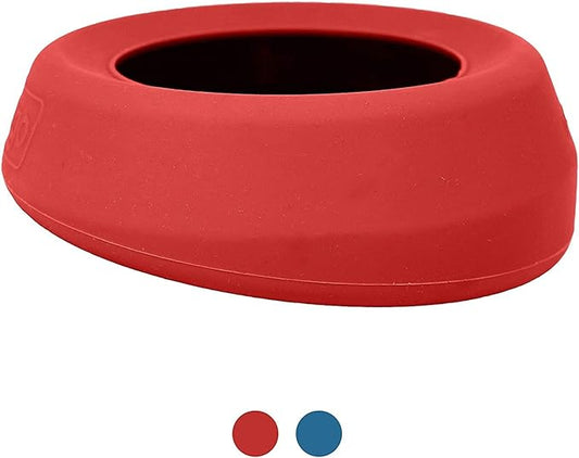Kurgo Splash Free Wander Water Bowl, No Spill Dog Travel Bowl, Portable No Mess Water Bowl for Dogs, Splash Less Pet Bowl for Car Travel, Dog Travel Accessories, 24 oz, Chili Red