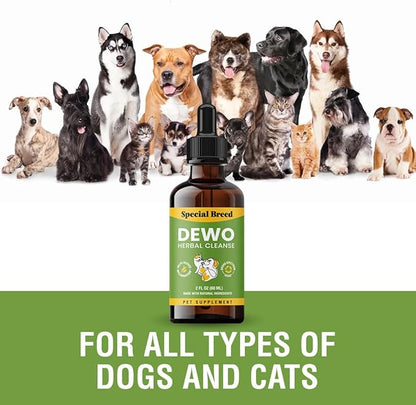 Cats and Dogs Natural Broad Spectrum Treatment Against Parasites and Toxins, Homeopathic Support and Breeds, Made in The USA, 2oz