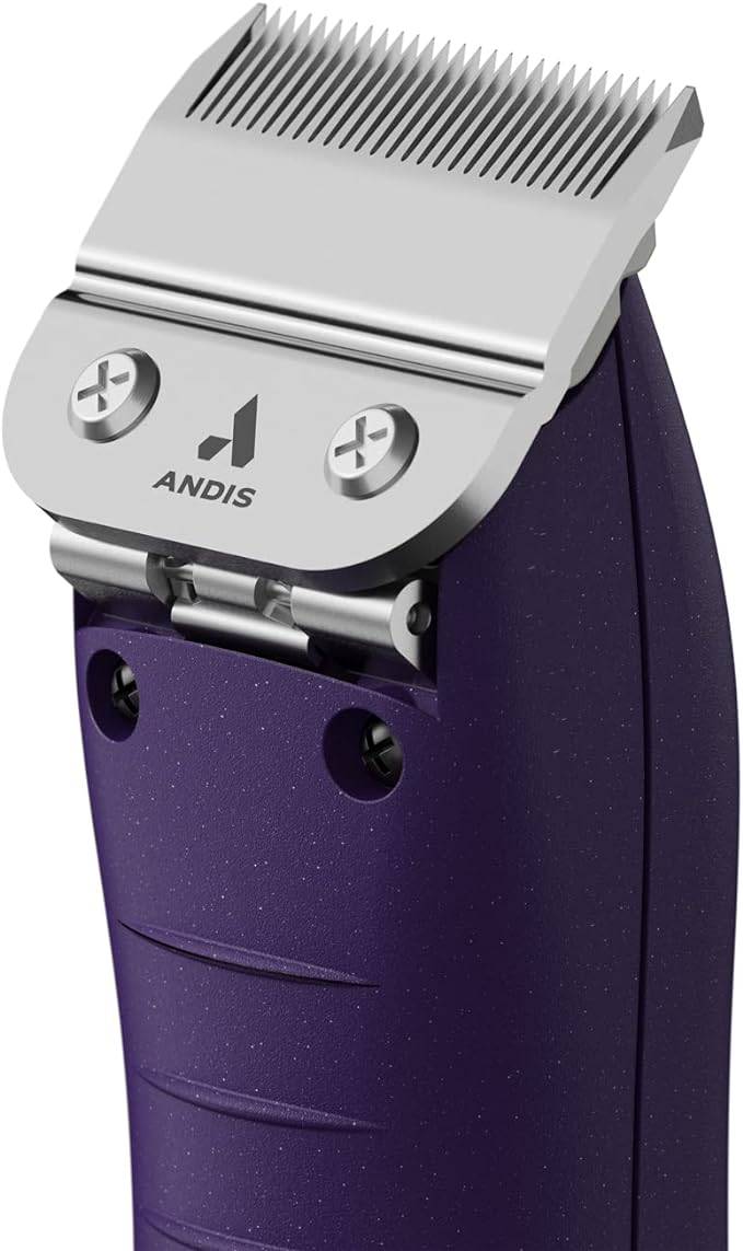 Andis 24820 EasyClip Professional-Animal 7-Piece Detachable Ceramic Blade Clipper Kit, Frustration Free Packaging, Corded Electric, Purple