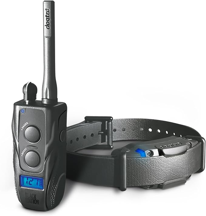 Dogtra 1900s Black Edition with Boost & Lock - Bark Collar for Large Dog, 1-Mile Range Dog Training Collar with Remote, IPX9K-Rated Waterproof Dog Shock Collar, Rechargeable with Static and Vibration