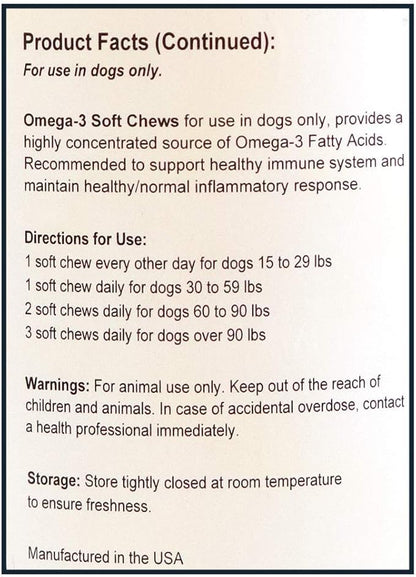 Pet’s Choice Pharmaceuticals Skin & Coat, Omega-3 Soft Chews for Large to Giant Dogs, 150 ct