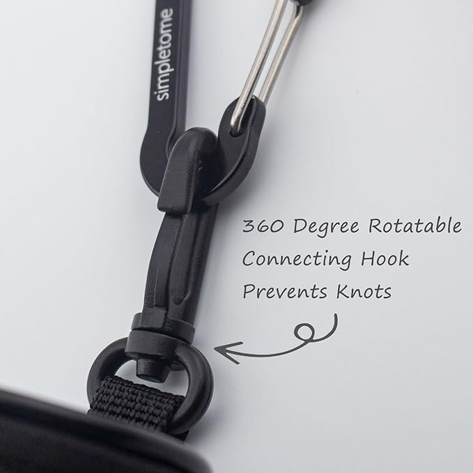 simpletome Dog Waste Bag Dispenser for Leash Belt Waterproof 840D Oxford YKK Zipper (Nylon Black)