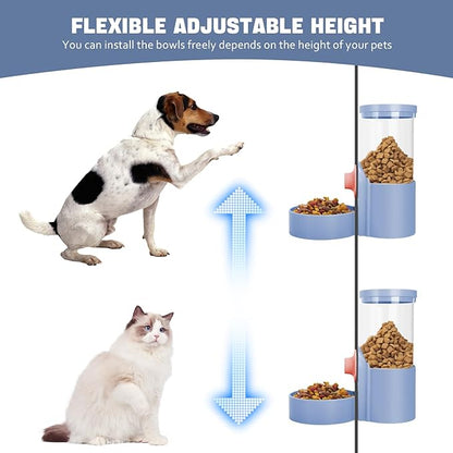 Hanging Cage Automatic Small Pet Food Bowl Water Bottle Dispenser, 1L Auto Gravity Pet Feeder and Waterer Set Kennel Feeding Station Crate Feeder Dish for Puppy Cats Rabbit Ferret (Purple)