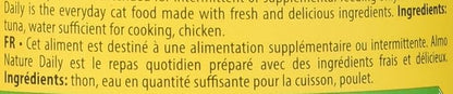 almo nature Daily Tuna with Chicken Grain Free Additive Free, Adult Cat Canned Wet Food Shredded (1604) (Pack of 3)