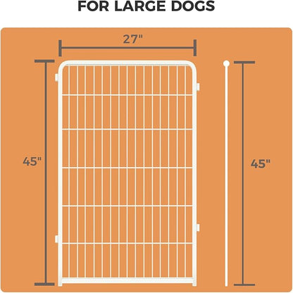FXW Homeplus Dog Playpen Designed for Indoor Use, 45" Height for Large Dogs, White│Patented