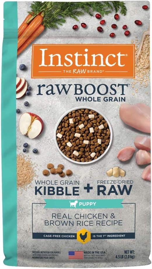 Instinct Raw Boost Puppy Whole Grain Real Chicken & Brown Rice Recipe Natural Dry Dog Food, 4.5 lb. Bag