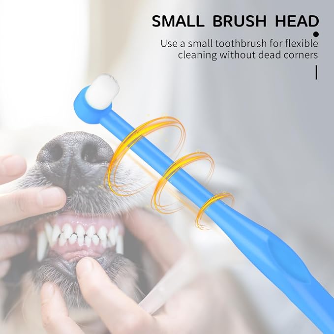 3Pcs Pet Toothbrush Cat Dog Toothbrush Puppy Kitten Toothbrush with Ultra Soft Nano Bristles, Pet Dental Care Oral Hygiene Toothbrush for Sensitive Pet Teeth Gums