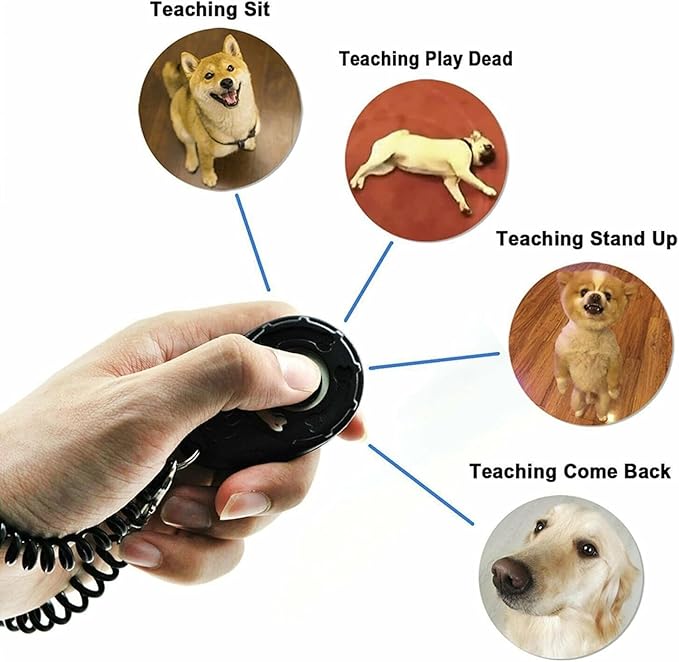 Black Clicker Easy to Use with Button Dog Training Accessories Training and Behavior Aids