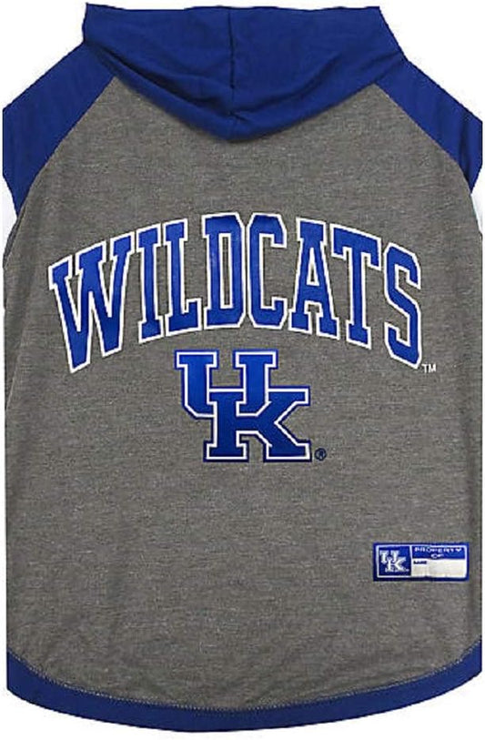 NCAA KENTUCKY WILDCATS HOODIE for DOGS & CATS, SMALL COLLEGIATE Licensed DOG HOODY Tee Shirt. Sports HOODY T-Shirt for Pets. COLLEGE Sporty Dog Hoodie Shirt.