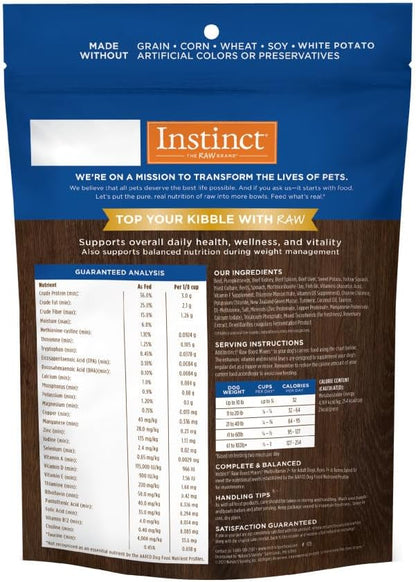 Instinct Raw Boost Mixers Freeze Dried Raw Dog Food Topper, Grain Free Dog Food Topper with Functional Ingredients 12.5 Ounce (Pack of 1)