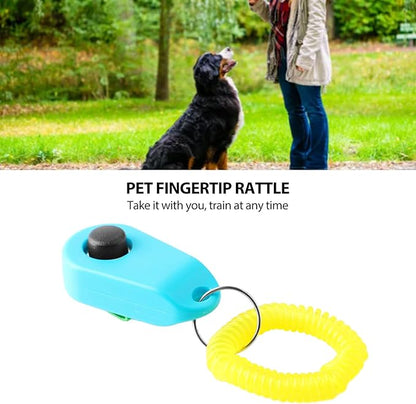 Dog Training Clicker, Lightweight Pet Training Clicker with Finger Ring and Wrist Strap, Clicker for Pets Cats Puppy Birds Horses, Perfect for Behavioral Training (Sky