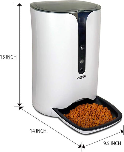 Smart Pet Feeder with 720p HD Video, 2-Way Audio, 200 oz. Programmable WiFi Cat or Dog Food Dispenser, Schedule Mealtimes, Automatic Portion Control, Free App for iPhone and Android Smartphone