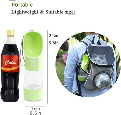 Dog Water Bottle for Walking, Multifunctional and Portable Dog Travel Water Dispenser with Food Container,Detachable Design Combo Cup for Drinking and Eating,Suitable for Cats and Puppy
